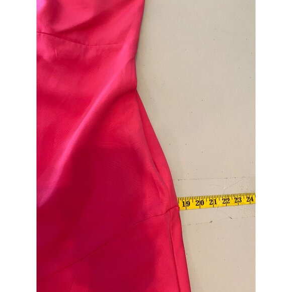 Sam Edelman Midi Dress Hot Pink One-Shoulder Side Slit Size 2 - Picture 8 of 9